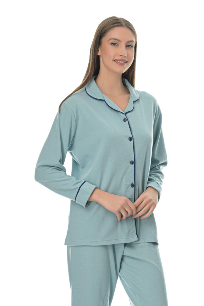 Πυτζάμα Γυναικεία Μονόχρωμη Σετ Lorelai, πυτζάμες γυναικείες βαμβακερές, σατέν αλλά και fleece σε υπέροχα χρώματα και σχέδια - PNN Nightwear